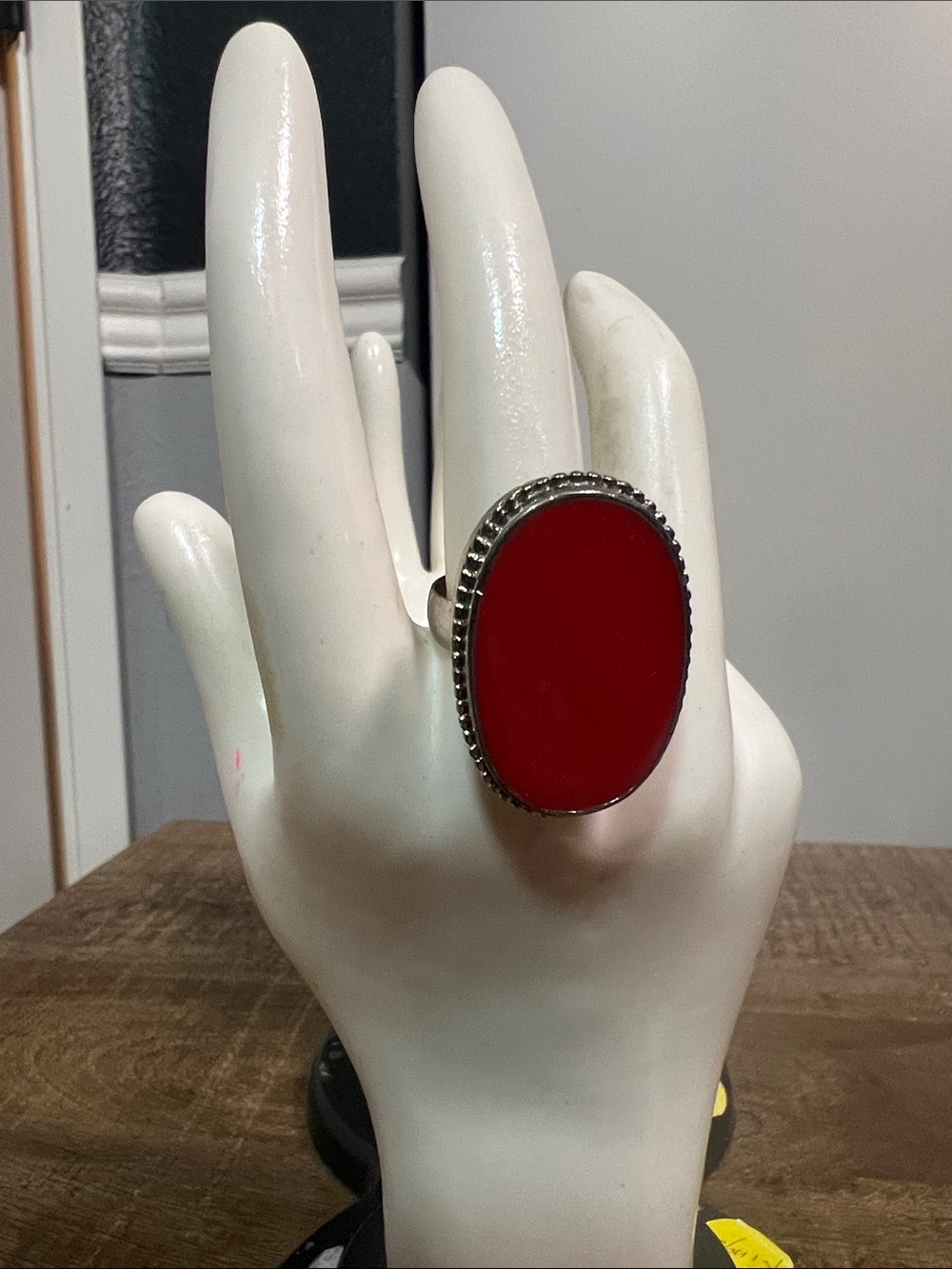 Elegant Red Oval Statement Ring for Women